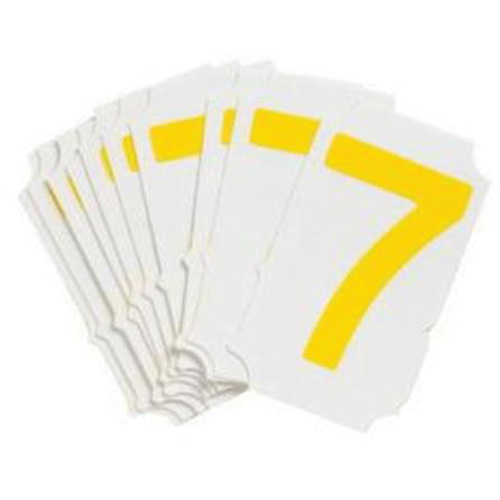 Quick-Align® Individual Gothic Number and Letter Labels, 7, 2" H, Yellow