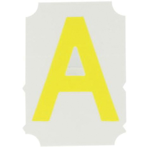 Quick-Align® Individual Gothic Number and Letter Labels, A, 2" H, Yellow
