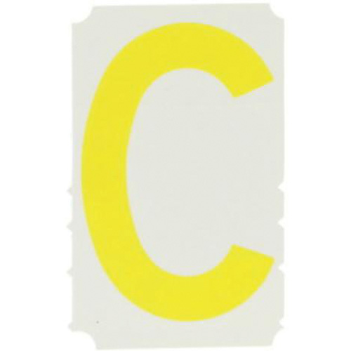 Quick-Align® Individual Gothic Number and Letter Labels, C, 2" H, Yellow