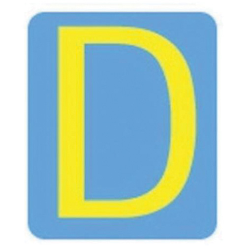 Quick-Align® Individual Gothic Number and Letter Labels, D, 2" H, Yellow