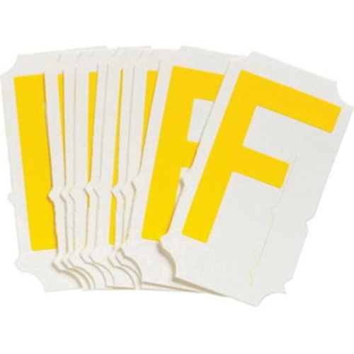 Quick-Align® Individual Gothic Number and Letter Labels, F, 2" H, Yellow