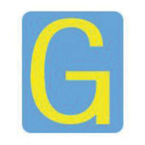 Quick-Align® Individual Gothic Number and Letter Labels, G, 2" H, Yellow