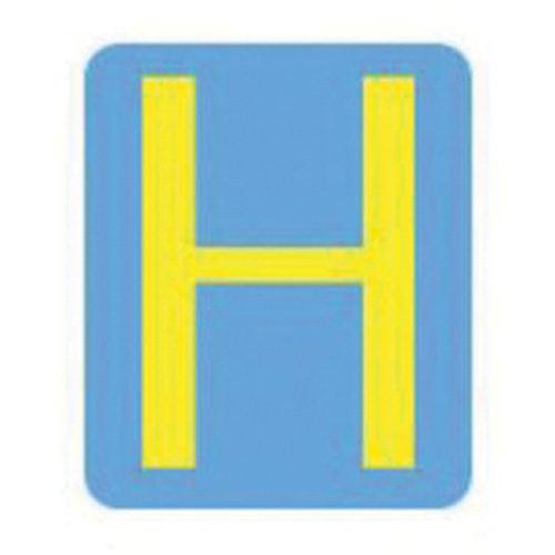 Quick-Align®Individual Gothic Number and Letter Labels, H, 2" H, Yellow