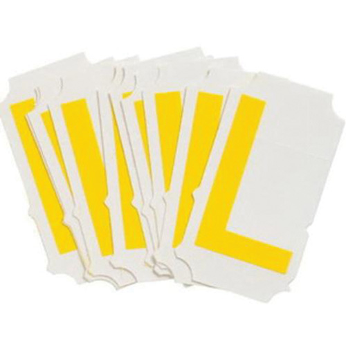 Quick-Align®Individual Gothic Number and Letter Labels, L, 2" H, Yellow