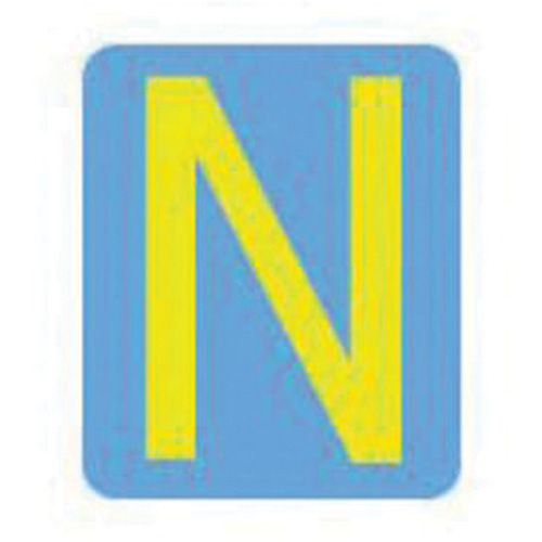Quick-Align® Individual Gothic Number & Letter Labels, N, 2" H, Yellow