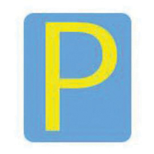 Quick-Align® Individual Gothic Number & Letter Labels, P, 2" H, Yellow