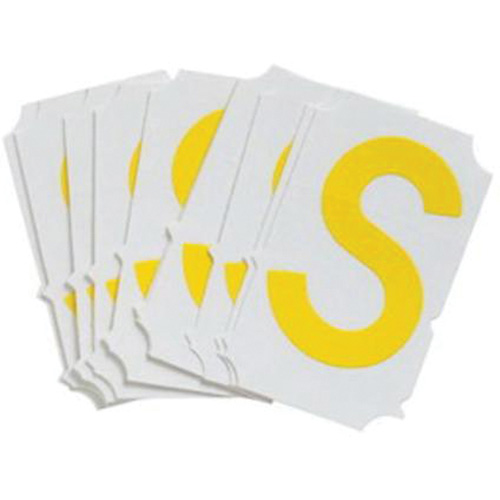 Quick-Align® Individual Gothic Number & Letter Labels, S, 2" H, Yellow