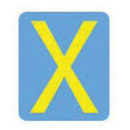 Quick-Align® Individual Gothic Number & Letter Labels, X, 2" H, Yellow