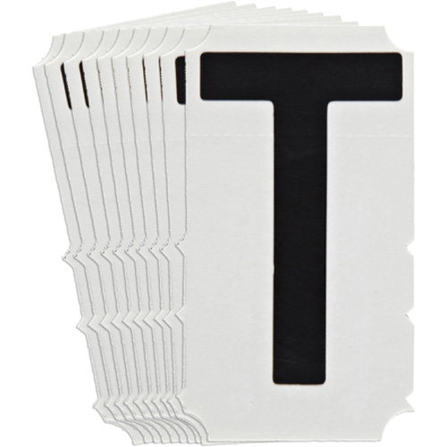 Quick-Align® Individual Gothic Number & Letter Labels, T, 3" H, Black