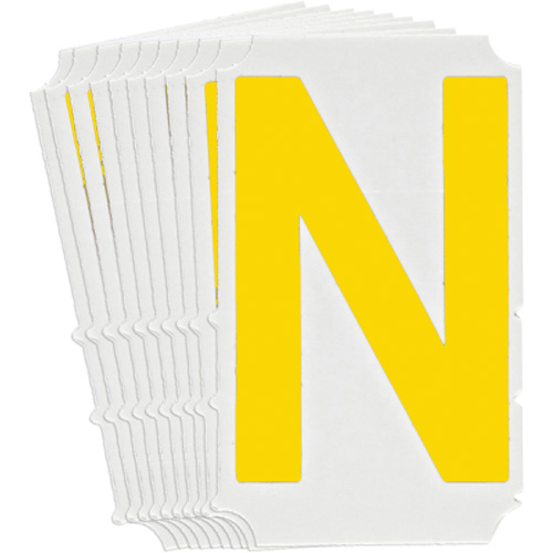 Quick-Align® Individual Gothic Number & Letter Labels, N, 3" H, Yellow