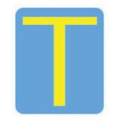 Quick-Align® Individual Gothic Number & Letter Labels, T, 3" H, Yellow