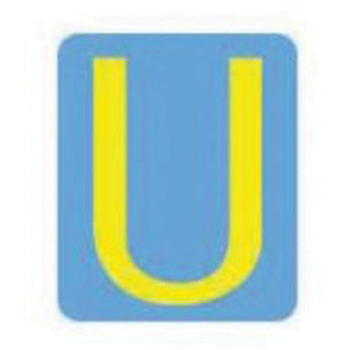 Quick-Align® Individual Gothic Number & Letter Labels, U, 3" H, Yellow