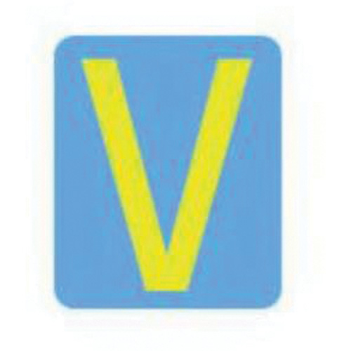 Quick-Align® Individual Gothic Number & Letter Labels, V, 3" H, Yellow