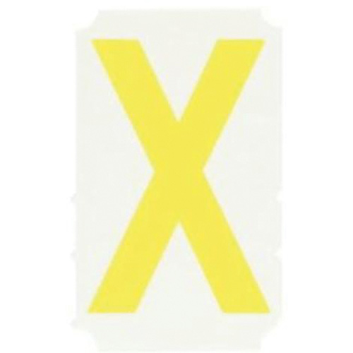 Quick-Align® Individual Gothic Number & Letter Labels, X, 3" H, Yellow