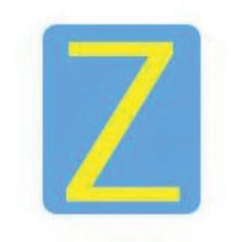 Quick-Align® Individual Gothic Number & Letter Labels, Z, 3" H, Yellow