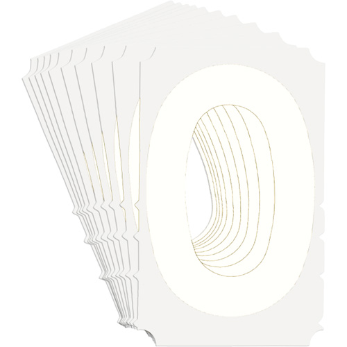 Quick-Align® Individual Gothic Number and Letter Labels, 0, 3" H, White