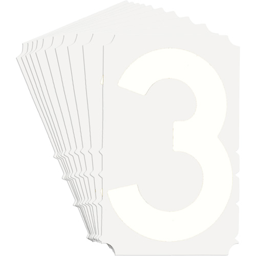 Quick-Align® Individual Gothic Number and Letter Labels, 3, 3" H, White