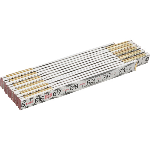 Red End Two Way Rule, 6' L, Wood, 1/16" Graduations