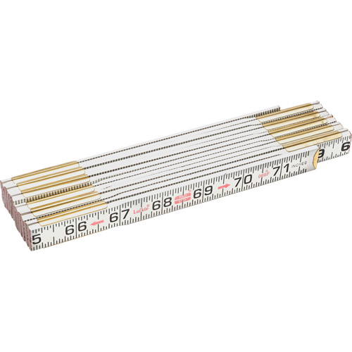 Red End Flat Reading Rule, 6' L, Wood