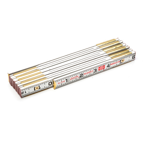 Red End Masonry Rule, 6' L, Wood, 1/16" Graduations