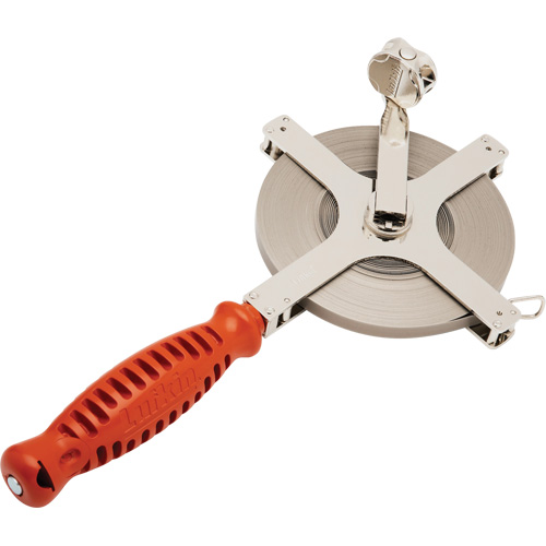 Surveying & Engineer's Chrome Clad Tape Measure with Blank Leader, 3/8" x 200'