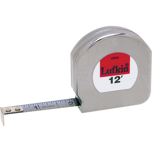 Mezurall Chrome Clad A8 Tape Measure, 1/2" x 12'
