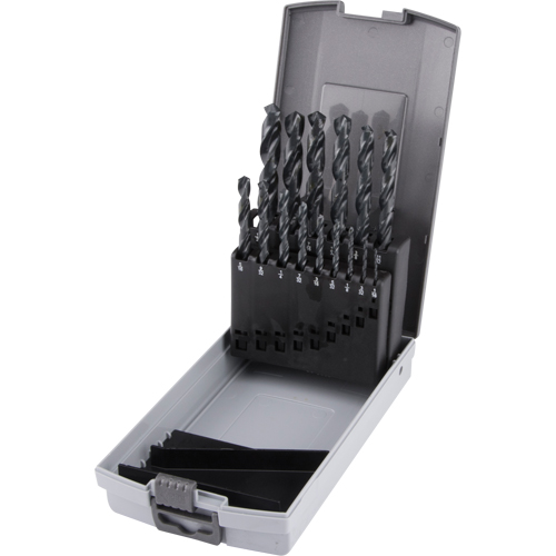 Jobber Length Drill Bit Set, 15 Pieces, High Speed Steel