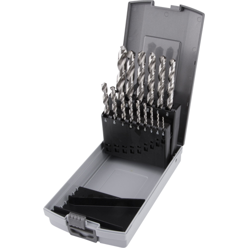 Jobber Length Drill Bit Set, 15 Pieces, High Speed Steel