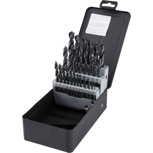 Jobber Length Drill Bit Set, 29 Pieces, High Speed Steel