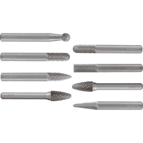 AllSteelâ„¢ Carbide Burr Set, 8 Pieces