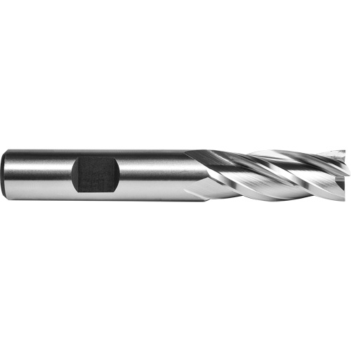 30° End Mill, 1/2" Dia., 4 Flutes, High Speed Steel