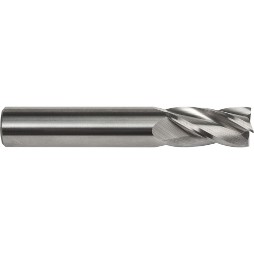 Square End Mill, 3/16" Dia., 2" L, 4 Flutes, 3/16" Shank, Carbide