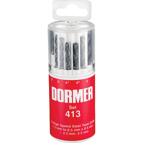 Jobber Drill Bit Set, 13 Pieces, High Speed Steel