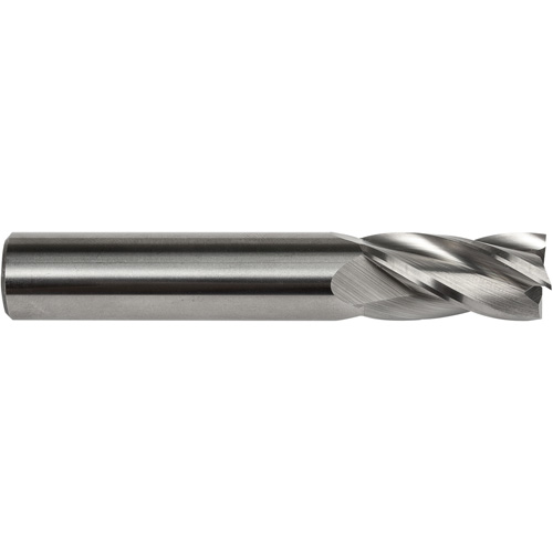 S134 End Mill, 1/8" Dia., 1-1/2" L, 4 Flutes, 1/8" Shank, Carbide