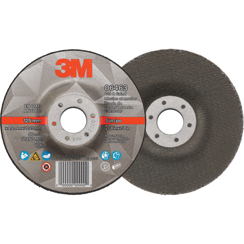 Cut & Grind Wheel, 5" x 1/8", 7/8" Arbor, Type 27, Ceramic