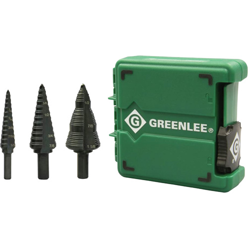 Step Bit Set, 1/8"/3/16" - 1/2"/7/8"/1-1/8" 