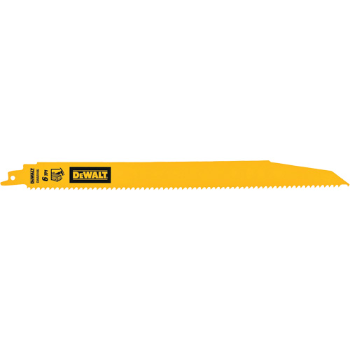 Demolition Reciprocating Saw Blade, Bi-Metal, 6 TPI, 12" L