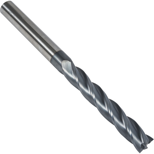 S237 30° Extra Long Square End Mill, 1/8" Dia., 3" L, 4 Flutes, 1/8" Shank, Carbide