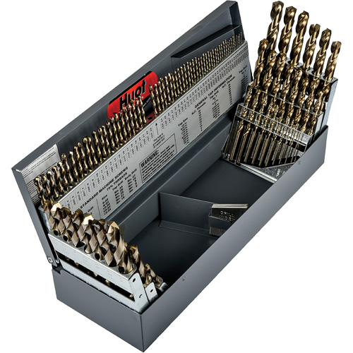 Heavy-Duty Jobber Length Combination Drill Bit Set, 115 Pieces, High Speed Cobalt