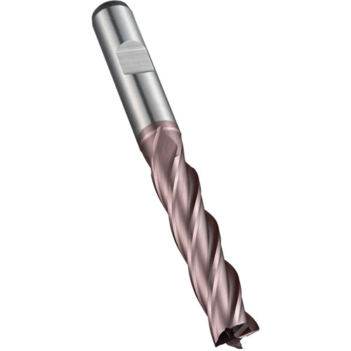 Square End Mill, 5 mm Dia., 68 mm L, 4 Flutes, 6 mm Shank, High Speed Cobalt