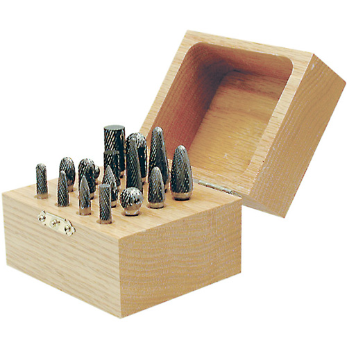 CBK-16 Carbide Bur Set in Wooden Box, 16 Pieces