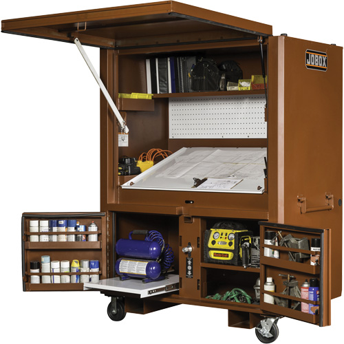 Field Office Jobsite Box, 33" W x 63" D x 80" H, Steel, Red