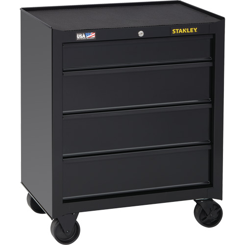 100 Series Rolling Tool Chest, 4 Drawers, 26-1/2" W x 18" D x 32" H, Black