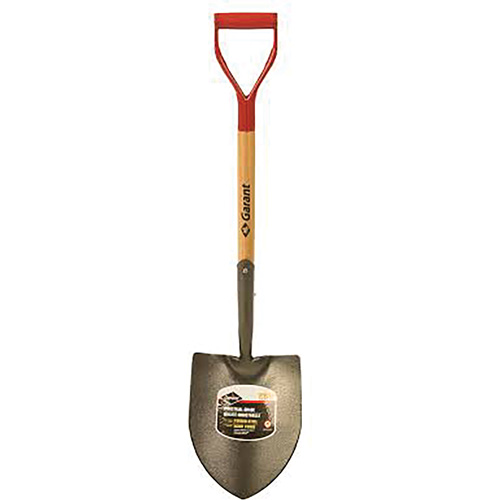 Round-Point Shovel, Forged Steel Blade, Wood, D-Grip Handle