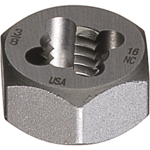 Hexagon Rethreading Dies, Bright Finish, 3/8