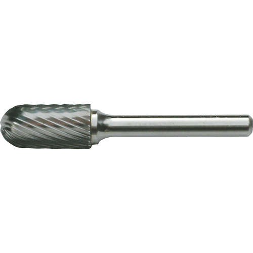 Solid Carbide Burrs - Cylinder Shape with Ball Nose, SC-41, 3/32" Dia., 7/16" Depth of Cut
