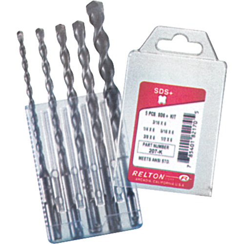 SDS+ Drill Sets, 5 Pieces, Alloy Steel