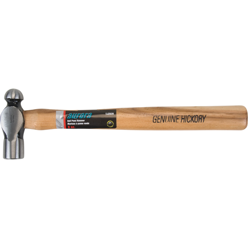 Ball Pein Hammer, 8 oz. Head Weight, Plain Face, Wood Handle