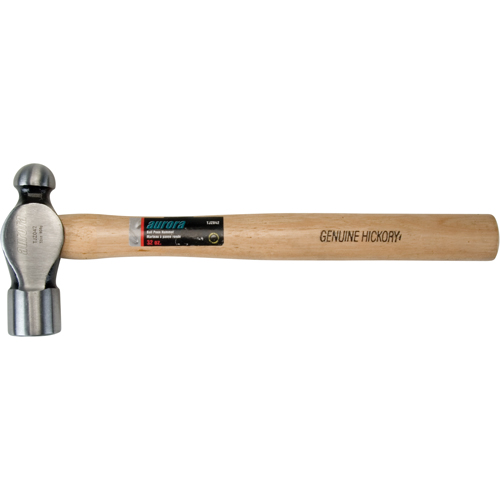 Ball Pein Hammer, 32 oz. Head Weight, Plain Face, Wood Handle