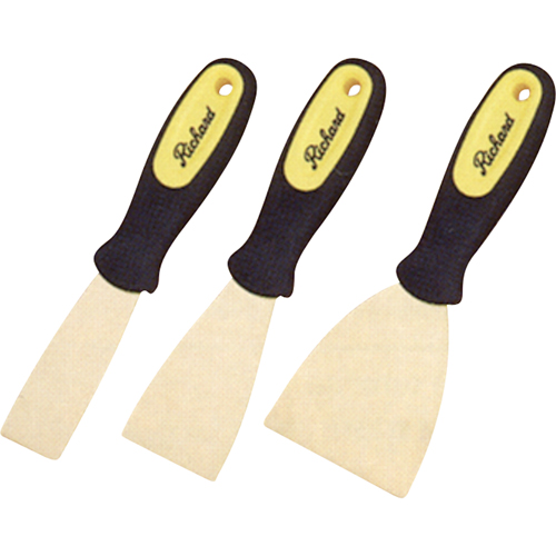 Stiff Wall Scrapers, 1-1/4", Brass Blade